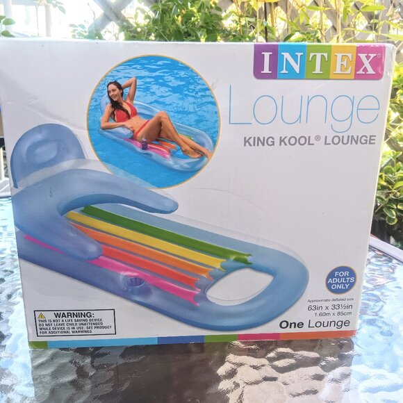 Intex King Kool Inflatable Floating Pool Rainbow Lounge Chair Floatie - Picture 2 of 9